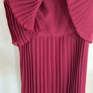 ASOS Pleated Strapped Midi Dress Size US6 EU38 UK10 Deep Burgundy Bourdeux Color